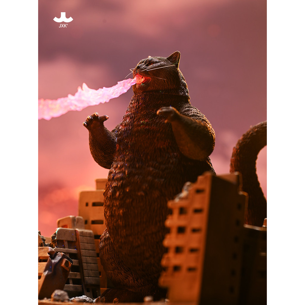 Mô hình mèo Godzilla  Đồ chơi Cat Zilla, Đồ trang trí để bàn hình mèo Godzilla, Mô hình động vật