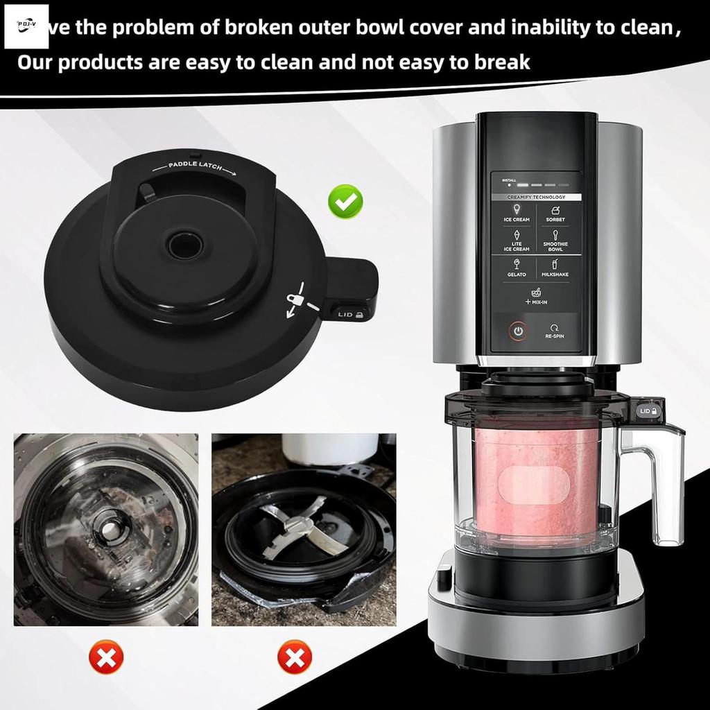 Máy Làm Kem Nắp Bát Ngoài Cho Ninja NC299AMZ NC301 NC300 NC201 Thực Phẩm PP