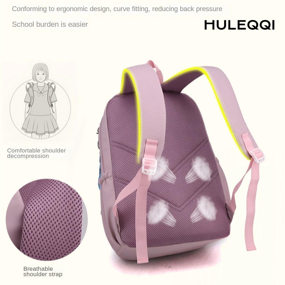 Túi đi học HULEQI, Chất liệu Nylon Ba lô đi học chống thấm nước, Dễ thương thoáng khí nhẹ Dung tích 
