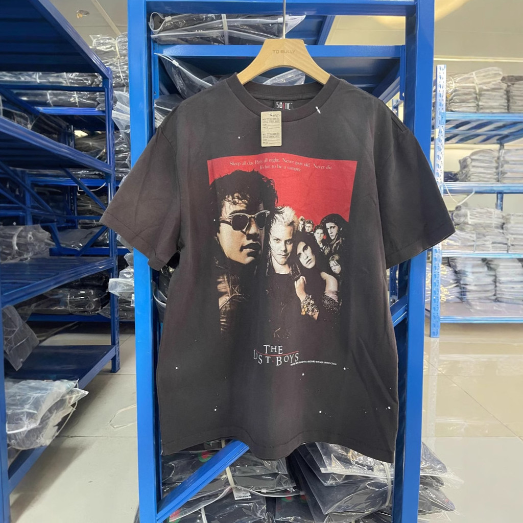 QJK3 SAINT OF Michael Lost Boy Retro High Street vintage Washed Old Short Sleeve T Men's T-shirt