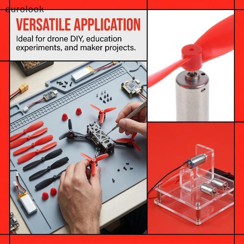 [EUL] 4 X DIY DC3.7V 50000RPM 716 Hollow Cup Coreless Tốc Độ Cao CW CCW Motor Với 4 X 50MM A B Cánh 