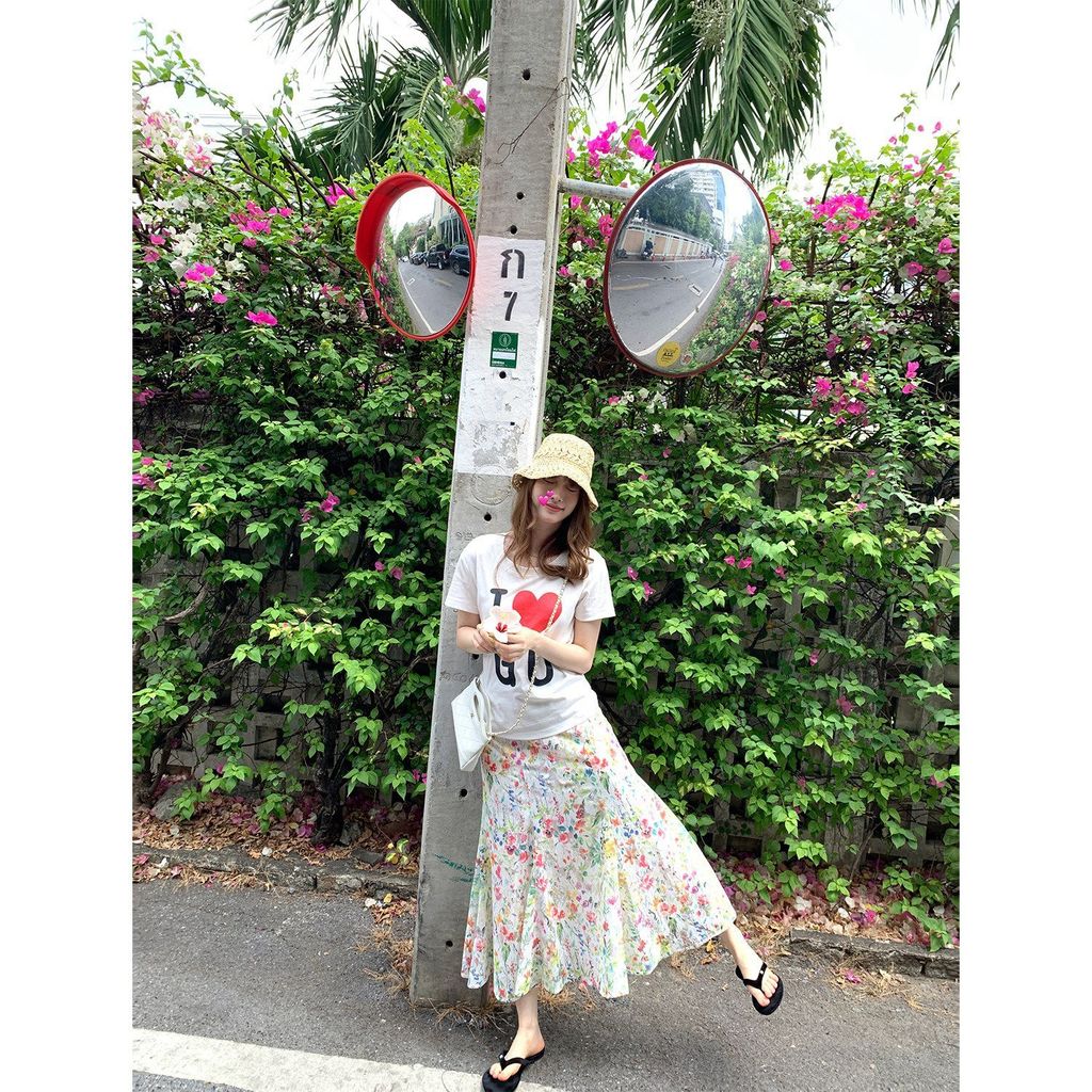 Áo Thun Nữ MUXI cổ tròn in chữ, phong cách Hàn Quốc với dáng rộng vừa ôm thân hình