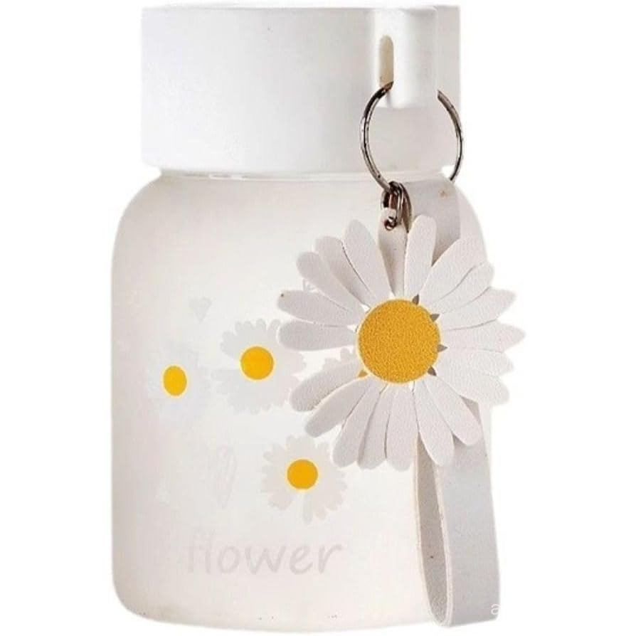 Nước ép sữa Bình nước dễ thương dành cho nữ Di động Kawaii Little Daisy Frosted Glass Water Bottle 3