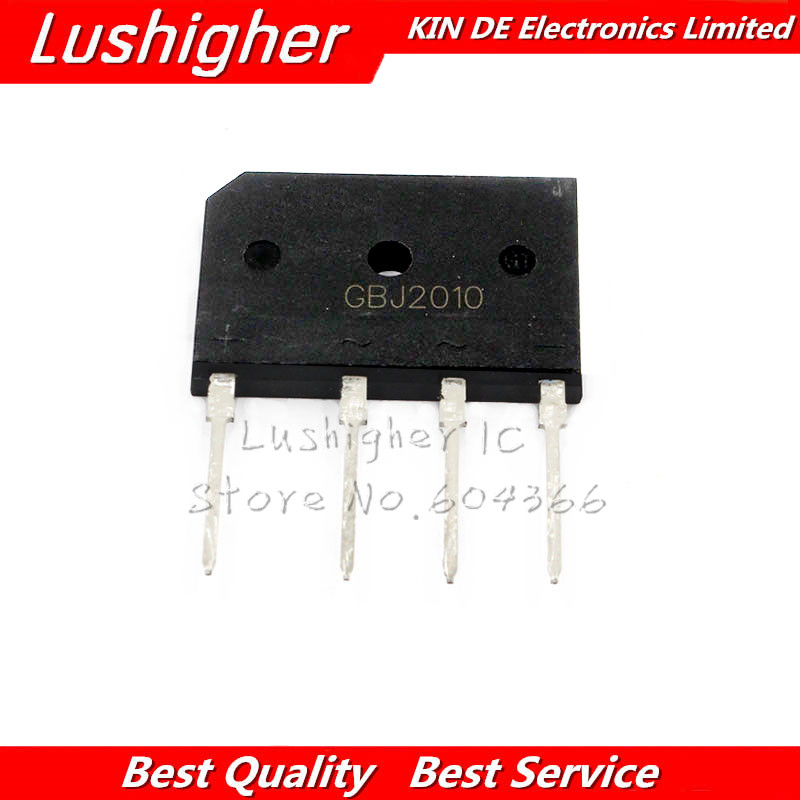 5 chiếc GBJ2010 20A 1000V Bộ chỉnh lưu cầu một pha Đầu bếp chỉnh lưu