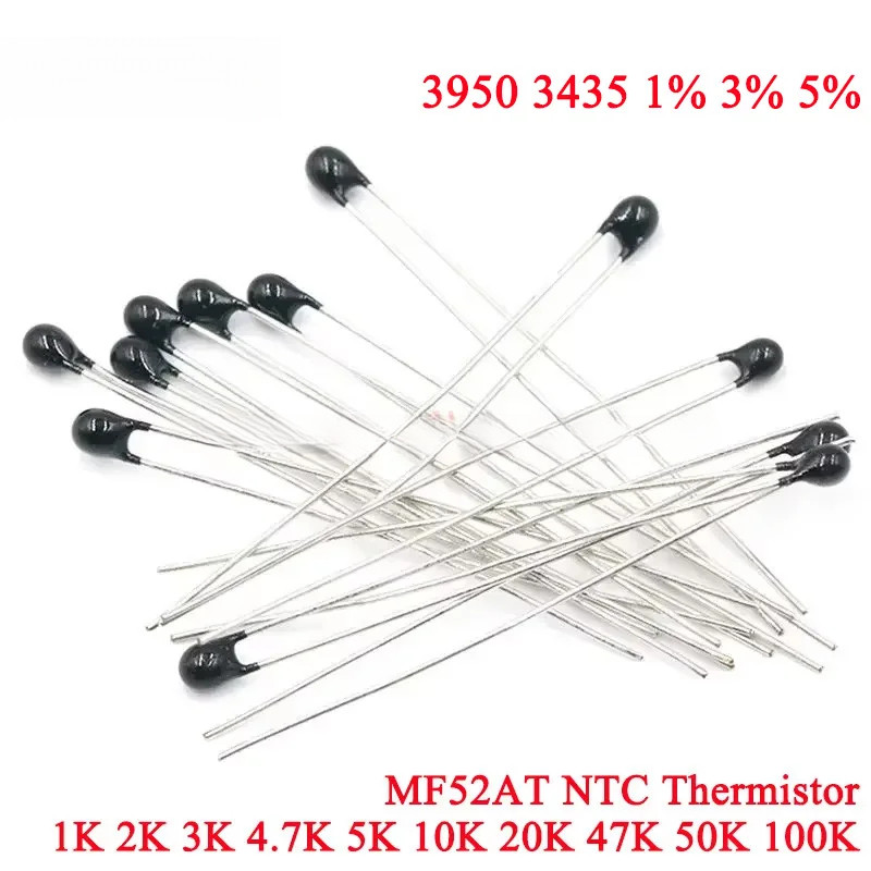 20-100 Chiếc MF52AT MF52 NTC Điện Trở Nhiệt Điện Trở 1K 2K 3K 4.7K 5K 10K 20K 47K 50K 100K ohm 103 1