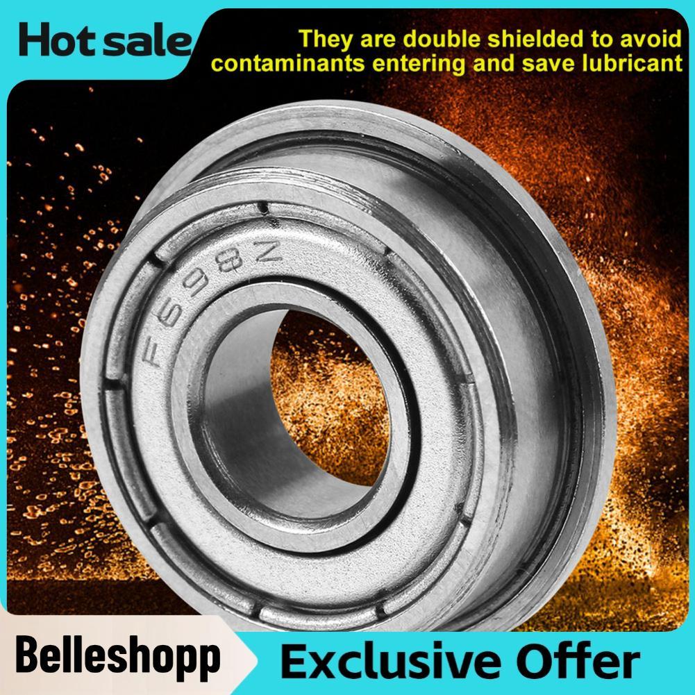 Belleshopp Belleshopp Vòng bi mặt bích 10 Gói Bộ F698ZZ Bóng được che chắn đôi 8 × 19 6mm / 0,3 0,7 