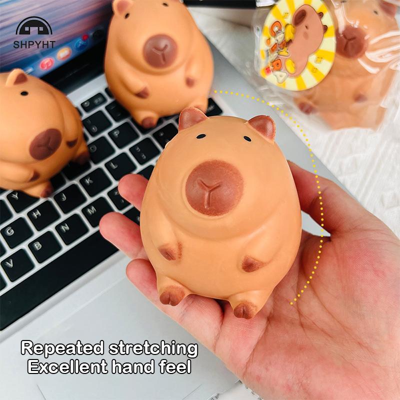 [SHPYHT] Phim hoạt hình Capybara Mochi Pinching Phục hồi chậm Đồ chơi đàn áp Giải phóng căng thẳng T