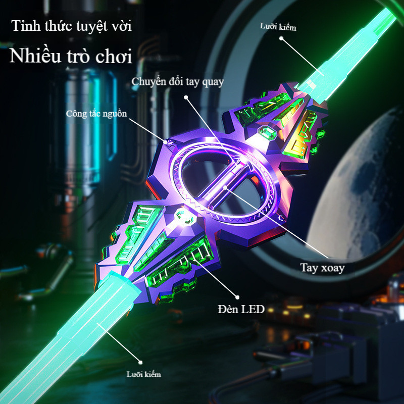 Thanh kiếm lửa bán chạy Thanh kiếm Laser hai lưỡi xoay thanh kiếm phát sáng cho bé trai trẻ em