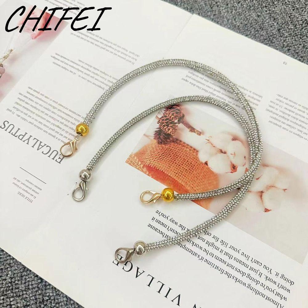 Tay cầm túi kim cương giả CHIFEI, Dây đeo túi ngắn lấp lánh thay thế, Dây đeo túi xách sáng Bling Bl