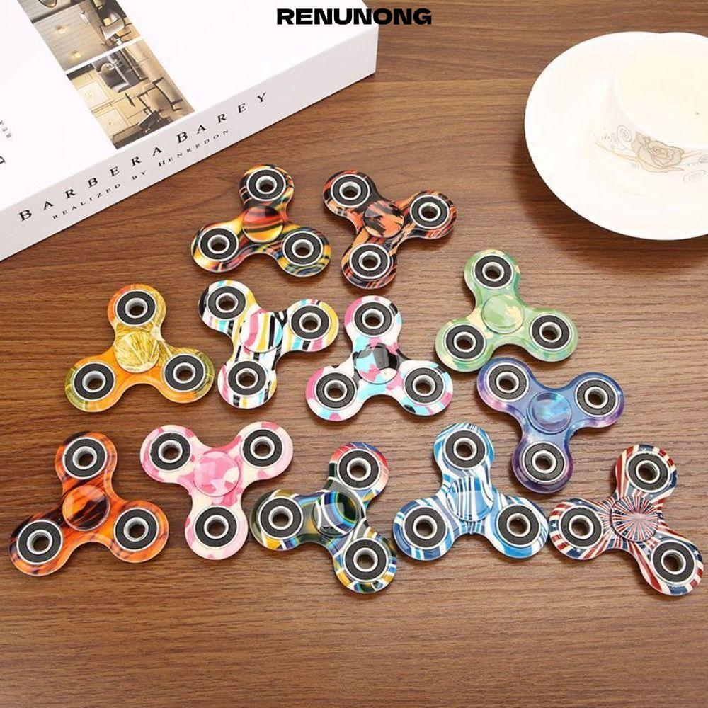 RENUNONG Rainbow Spinner, Giải nén mạ màu EDC Fidget Spinner, Đơn giản PVC chống lo âu Fidget Spinne
