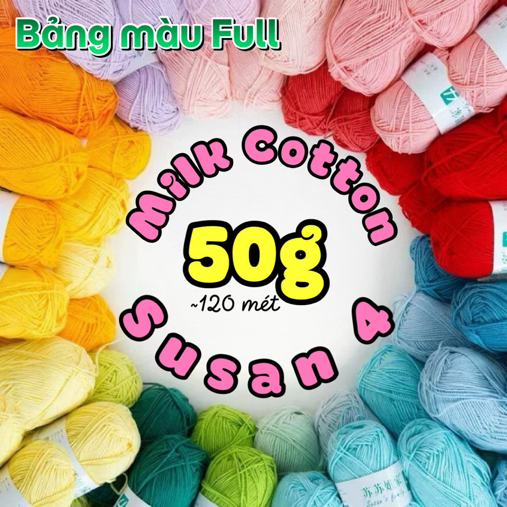 Len Susan Family 4 BẢNG FULL, Susan 4 Milk Cotton loại tốt không xù