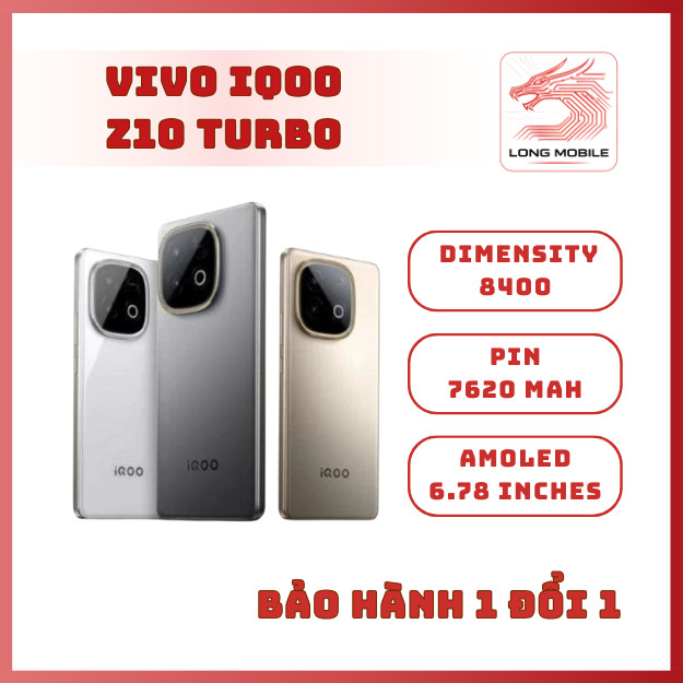 Điện thoại Vivo iQOO Z10 Turbo - Dimensity 8400 - BH 1 Đổi 1 -  Long Mobile