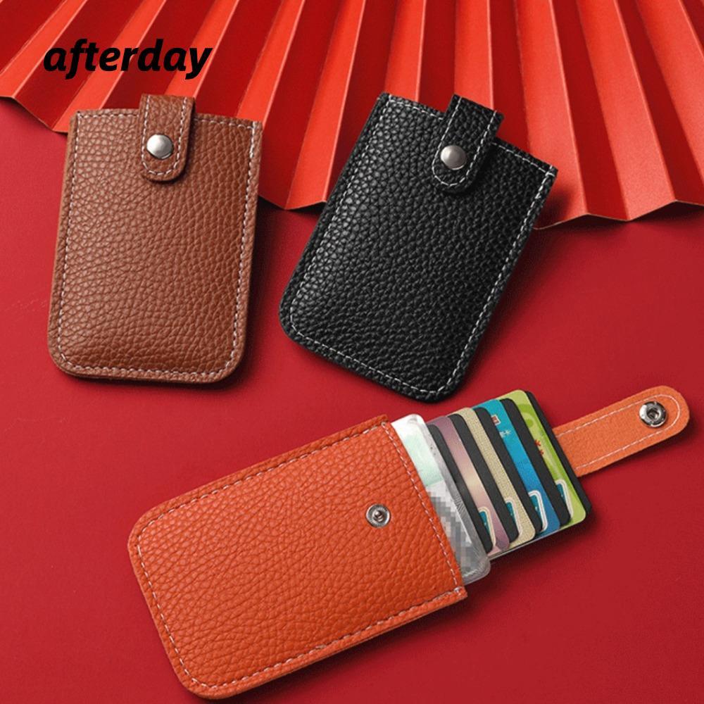 Hộp đựng thẻ ID AFTERDAY568, Ví đựng thẻ Mini che giấu nhiều lớp RFID, Túi đựng thẻ loại 4 bằng da P