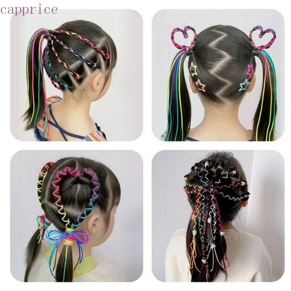 CAPPRICE 16 / 24 / 32 Dây buộc tóc đầy màu sắc, Dây buộc tóc bện cầu vồng màu Gradient, Phụ kiện tóc