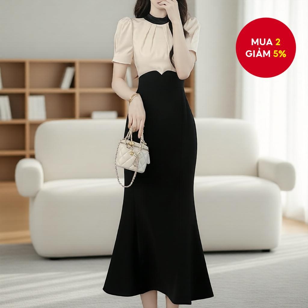 Váy giả nhiều lớp với màu sắc tương phản, mã DRB134P1D360, tháng 6 năm 2025, kiểu B134-JUN25-A-2.