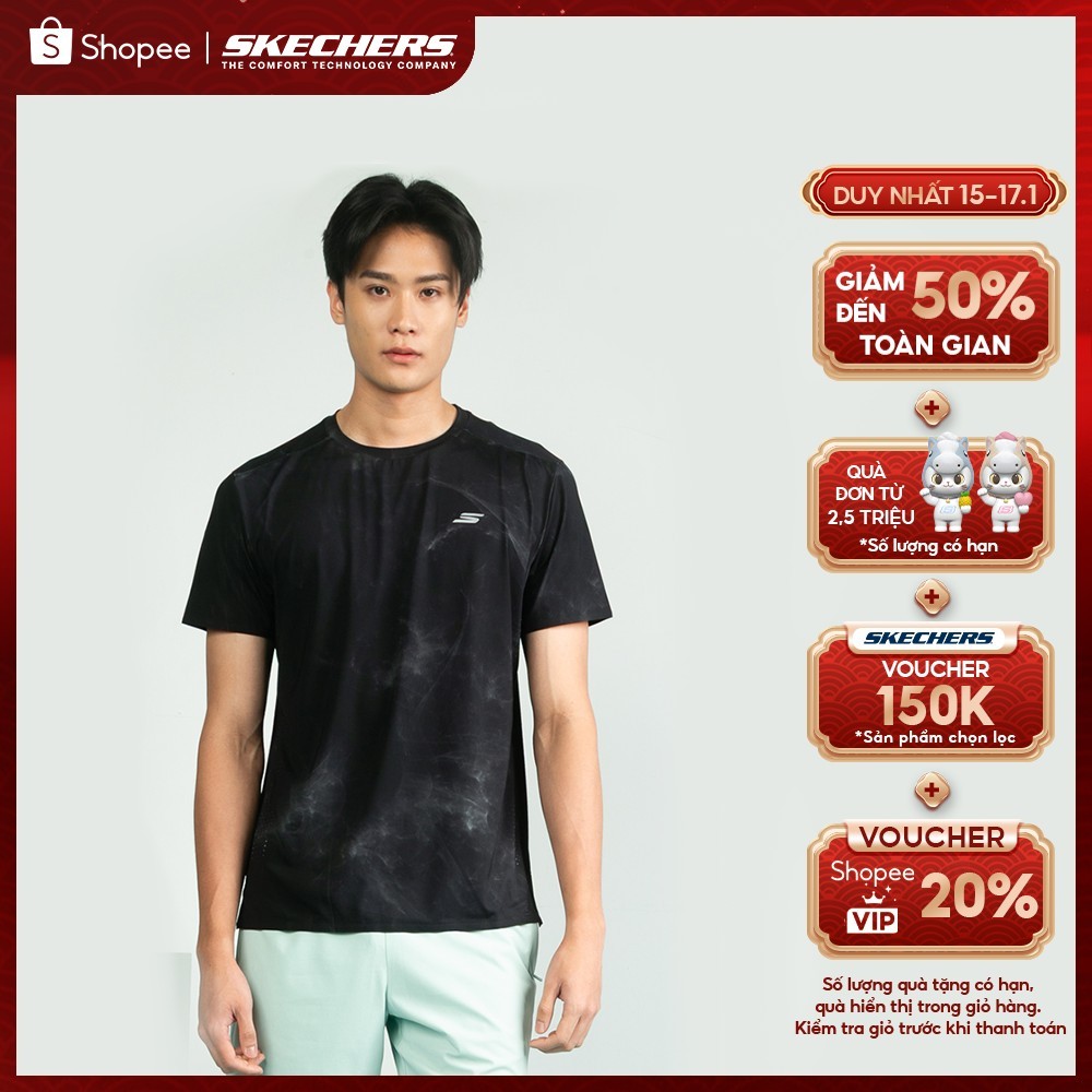 Áo Thun Tay Ngắn Nam Skechers Running Performance Short Sleeve Tee - SP325M322-AP01