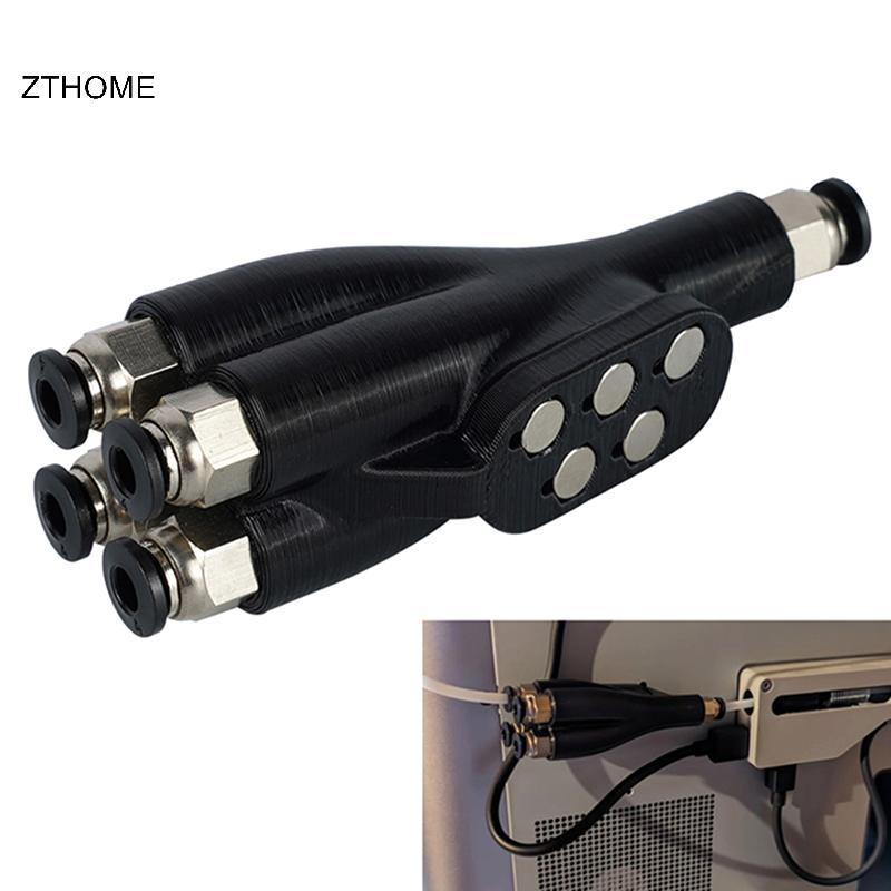 ZTHOME Cho Bambu Lab AMS Connector Cổng Mở Rộng Bộ Chuyển Đổi PTFE 4 Trong 1 4 Cho Ăn Nhiều Màu Cho 