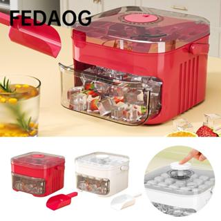 Máy làm đá FEDAOG có nắp ép dễ dàng, 50 viên có nắp đậy dễ dàng, Dụng cụ làm kem Khuôn làm đá dung tích lớn có thể tái sử dụng hai lớp để lưu trữ tủ lạnh