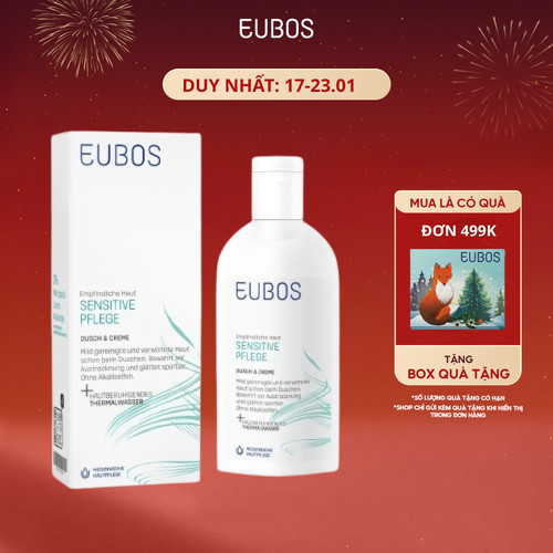 Sữa Tắm Cho Da Khô, Nhạy Cảm EUBOS Sensitive Shower And Cream 200ml