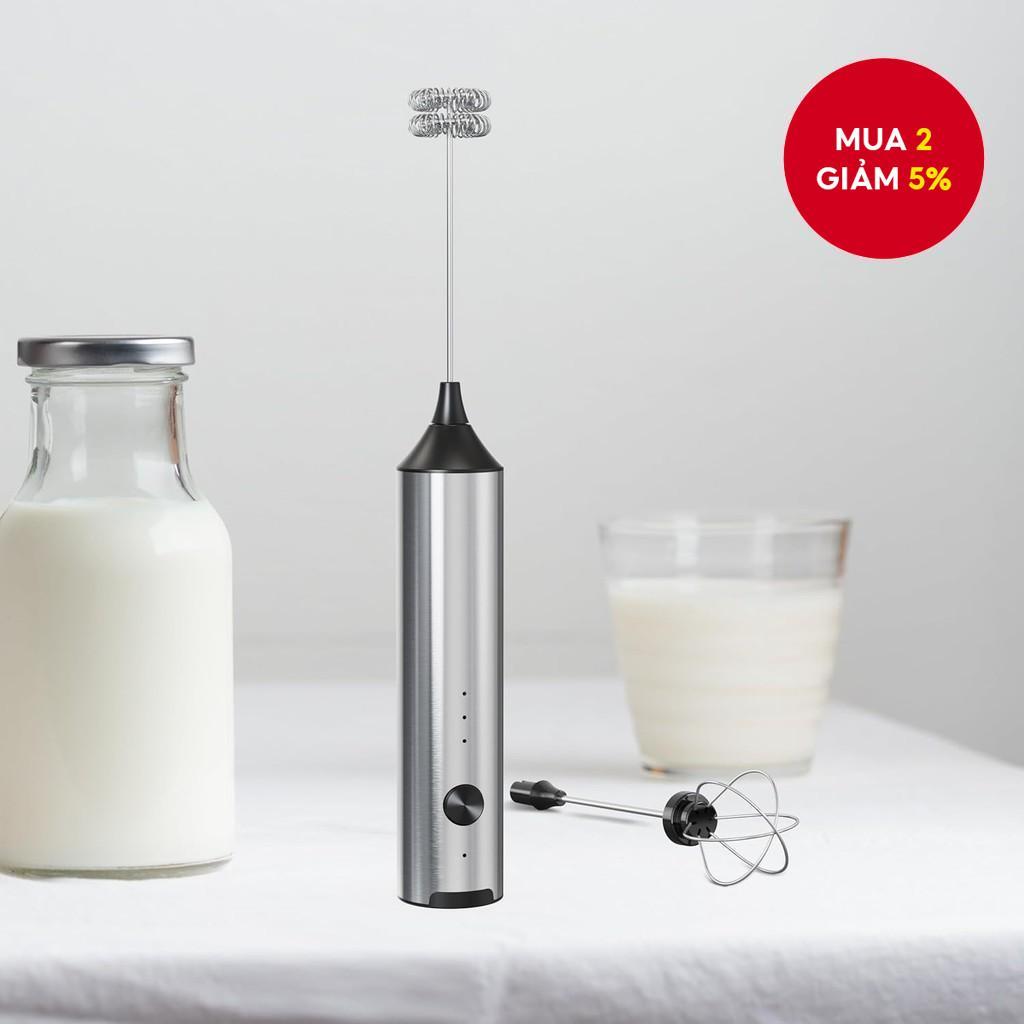 Máy tạo bọt sữa có thể sạc lại Usb - Máy đánh trứng điện 3 tốc độ cho latte cappuccino