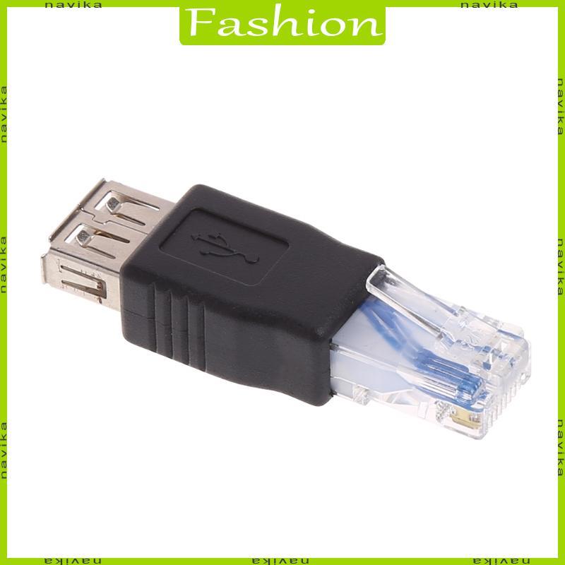 NA 1-Pack USB Type A Female to RJ45 Male Connector Crystal USB Transfer Plug