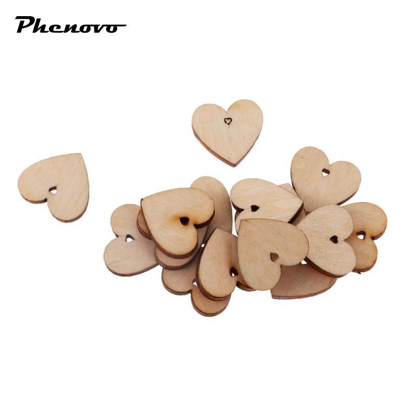 100 Bộ Gỗ Trái Tim Basswood Cutout Lát Gỗ Cho DIY Trang Trí Đám Cưới