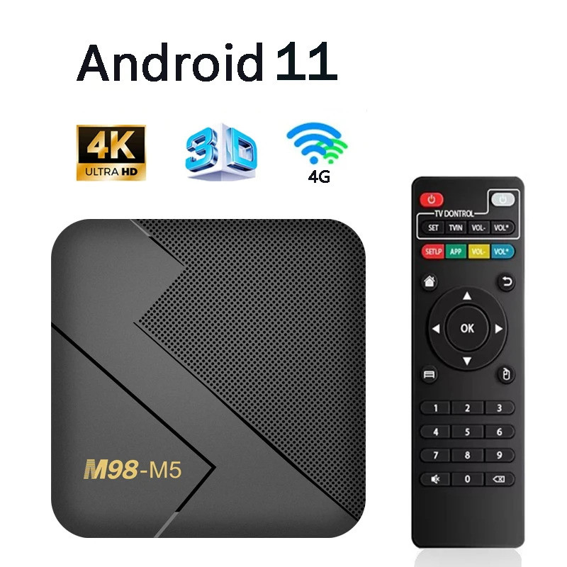 Hộp TV Android 11 lõi tứ Wi Fi 4G HD 4K 3D M98 M5 hộp set-top Media Player Rạp hát tại nhà Hộp TV th
