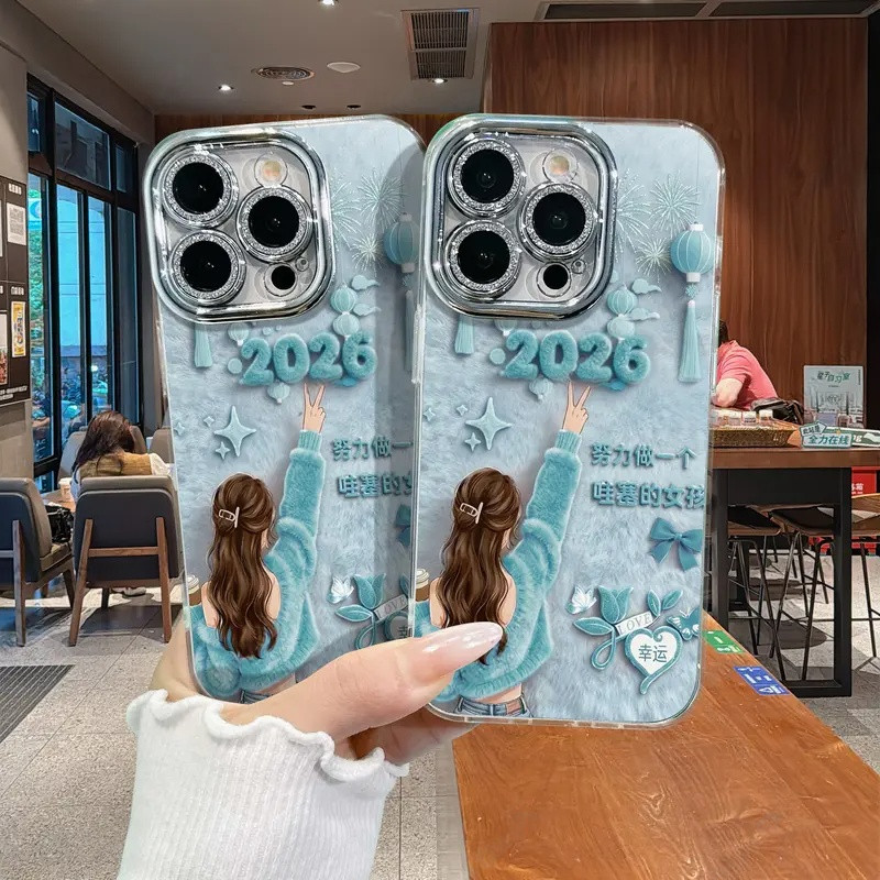 Ốp lưng Cô gái may mắn màu xanh chống rơi