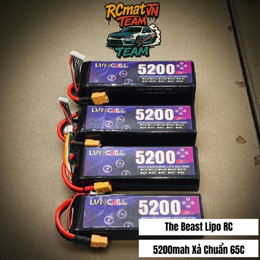 Phụ kiện Xe Điều Khiển Từ Xa Lipo CNHL LVNCell XT60 5200mah 65C 2s 3s 4s 6s dòng xả cao