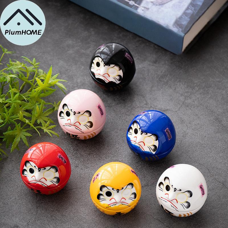 PlumHOME Gốm Daruma Tượng Daruma Daruma Tumbler Thủ Công Phong Cách Nhật Bản Luy Fortune Trang Trí P