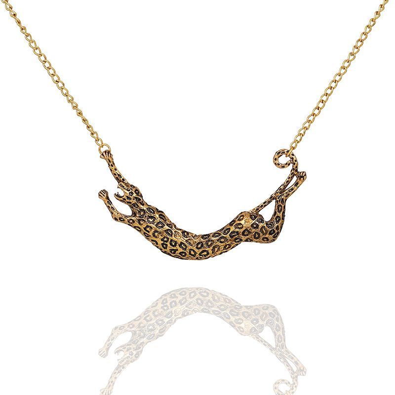 Hot Sale#Supply Hot-Selling Jewelry Vintage Big Brand Exaggerated Bold Leopard Necklace Manufacturer