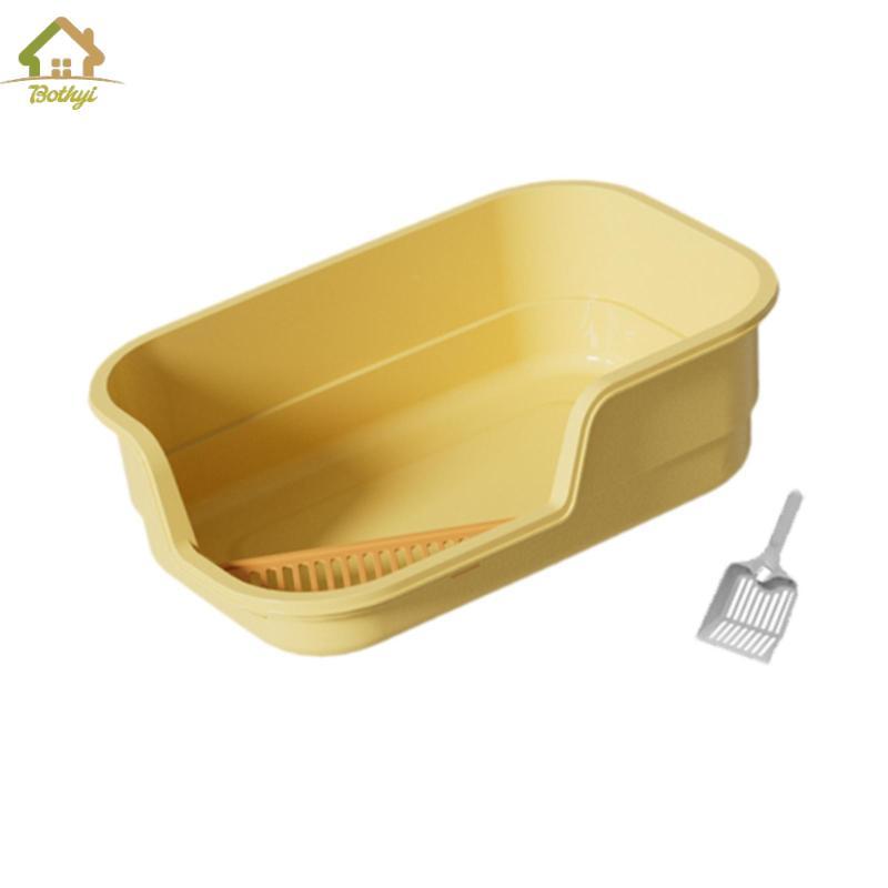 Mở Top Cat Litter Box Open Air Kitty Litter Pan Anti Splash Bedpan Mở