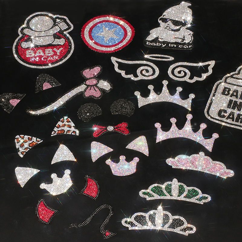 Car logo Diamond Sticker Interior Decoration Creative Cute Cartoon DIY Crystal Custom Diamond Adhesi