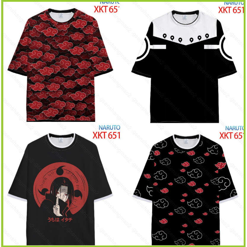 Áo thun unisex Naruto anime Akatsuki cho nam nữ, thiết kế 3D với hình ảnh Sasuke và Itachi, phù hợp 