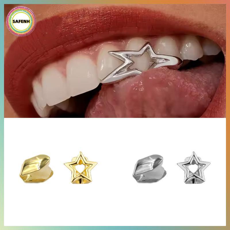 Safenhetwo Mũ Răng Grillz Miệng Trang Sức Cho Nữ Hình Ngôi Sao
