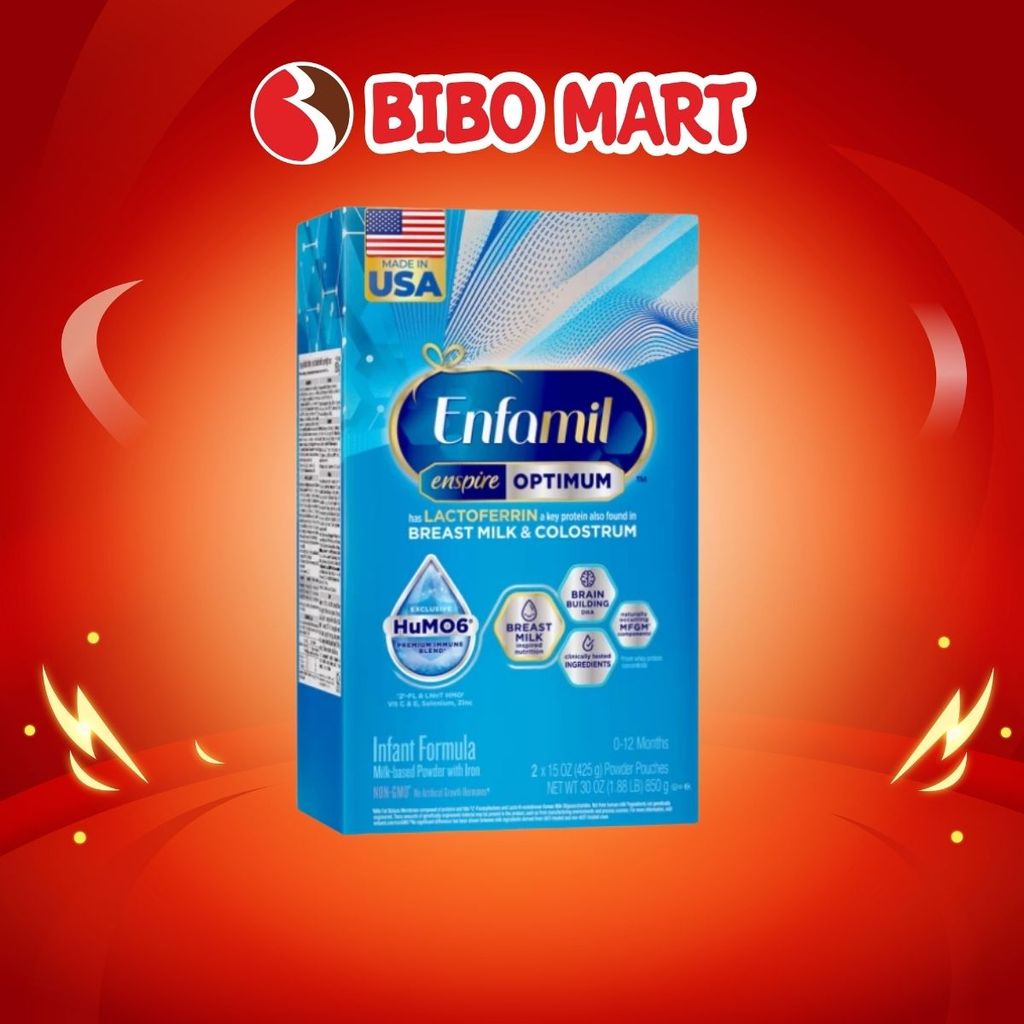 Sữa Enfamil Enspire Optimum Cho Bé 0-12 Tháng Hộp 850g Giúp Phát Triển Não Bộ - Bibo Mart