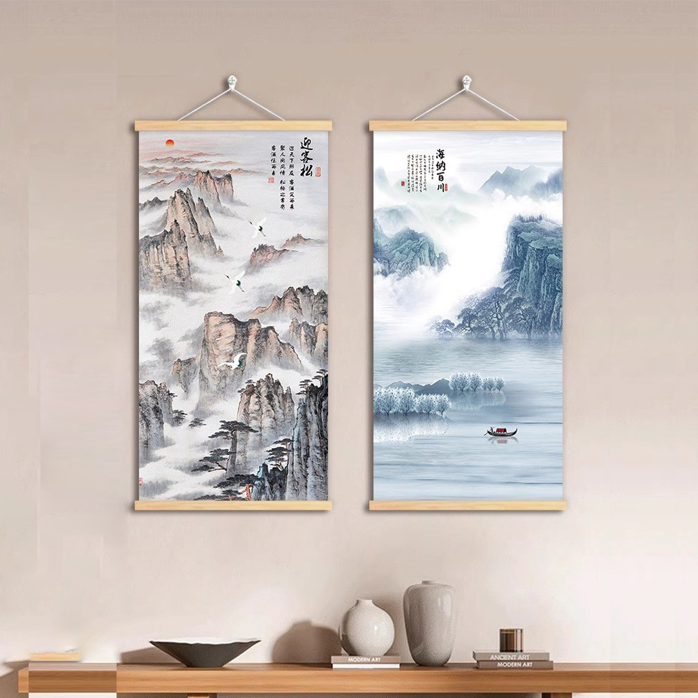 Mực Tranh Phong Cảnh Phòng Khách Tranh Backer Bản Đồ Phong Cảnh Tranh Yên Tĩnh Xa Heina Baichuan Thư