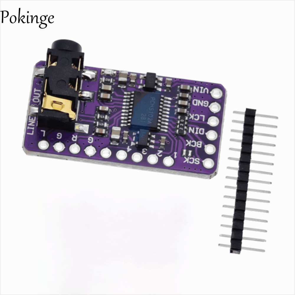 Máy nghe nhạc POKINGE PCM5102A I2S, Máy nghe nhạc DAC PCM5102A Mô-đun máy nghe nhạc I2S, Giao diện b