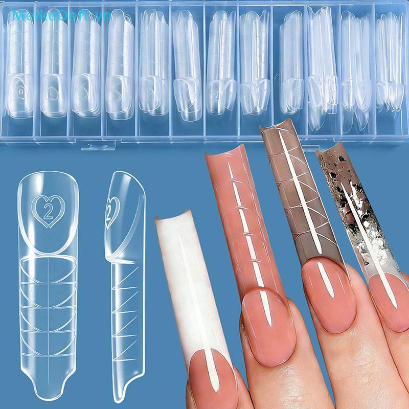 MeikoDeft Space Pháp Dual Forms 15 Kích Cỡ Trong Suốt Có Thể Tái Sử Dụng Hệ Thống Kép Khuôn Móng Tay