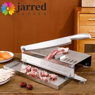 Máy thái thịt JARRED, Máy cắt xương thủ công bằng thép không gỉ, Độ dày gia đình có thể điều chỉnh với khay lưu trữ Máy cắt thịt cừu chống gỉ Máy cắt rau củ