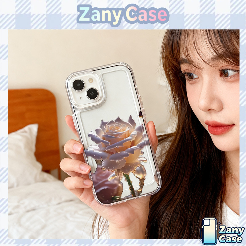 Ốp Lưng iPhone 11 13 12 14 15 16 Pro Max X XR XS Max 6P 7 8 Plus Case hoa hồng hồng Minh bạch Suốt C