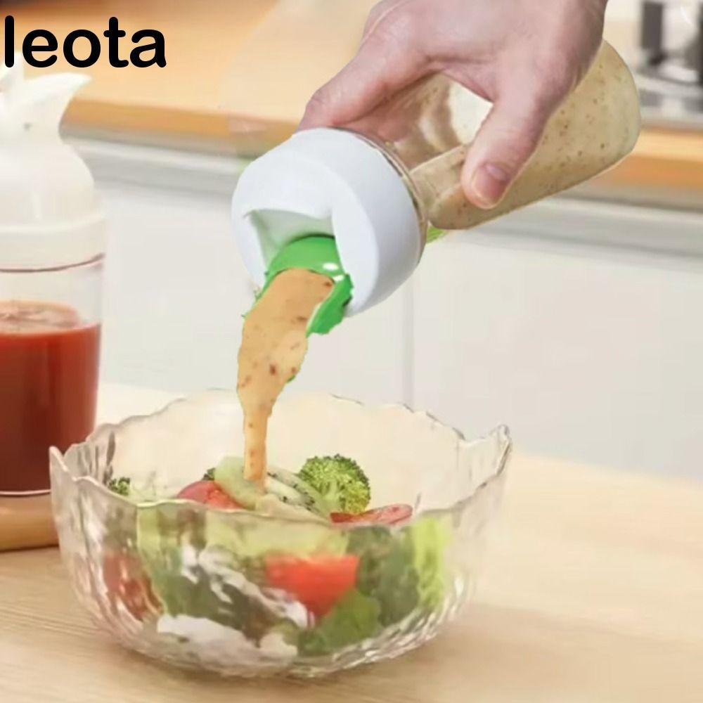 LEOTA Salad Dressing Mixing Cup, Trong Suốt 500 ML Salad Dressing Chai, Di Động Hiệu Quả Tay Quay Sa