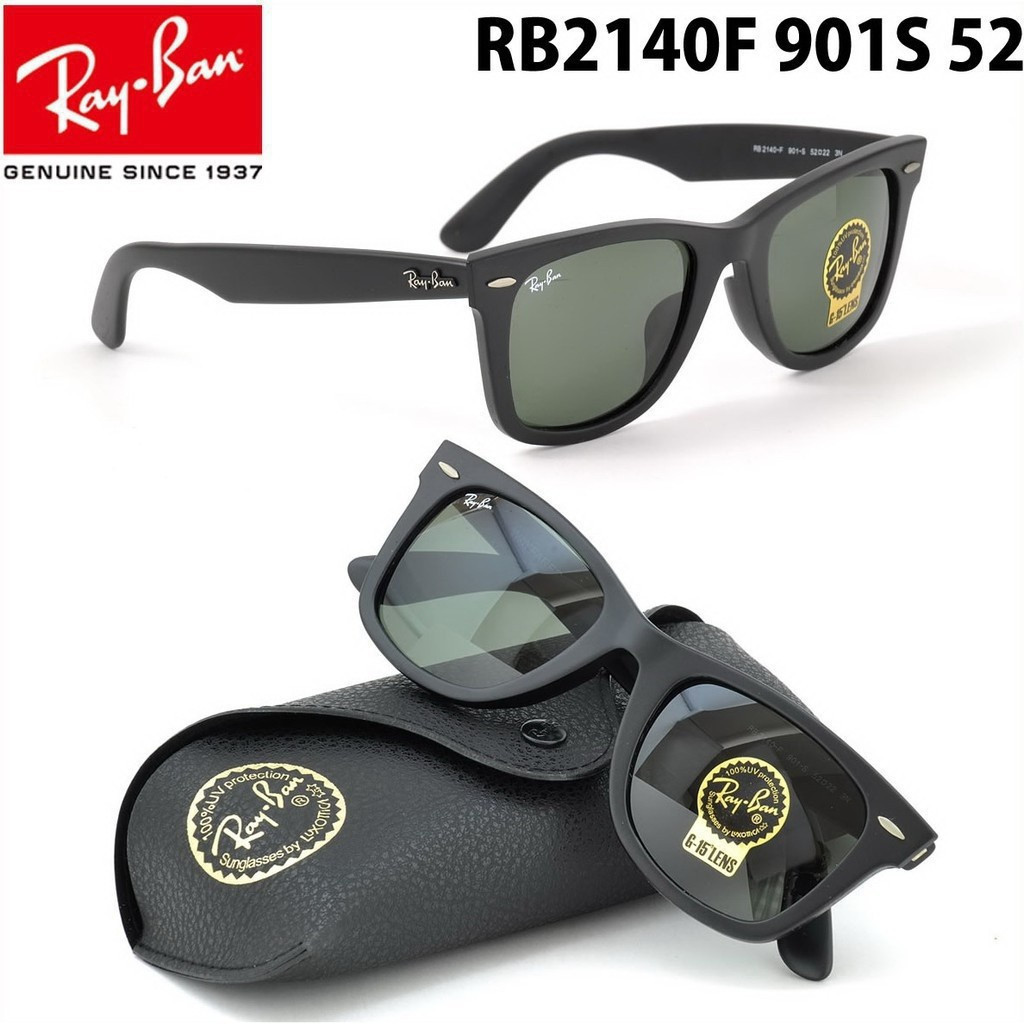 Kính râm RB Wayfarer RB2140F màu đen, phù hợp cho cả việc lái xe và thời trang.