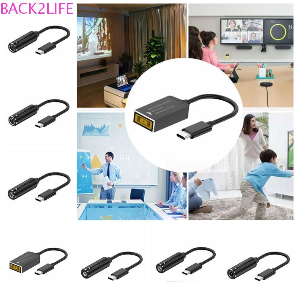 Cáp sạc BACK2LIFE Type-C sang DC Jack, Cáp sạc DC sang Type-C đầu ra PD 65W PD, Tệp chuyển kích thướ