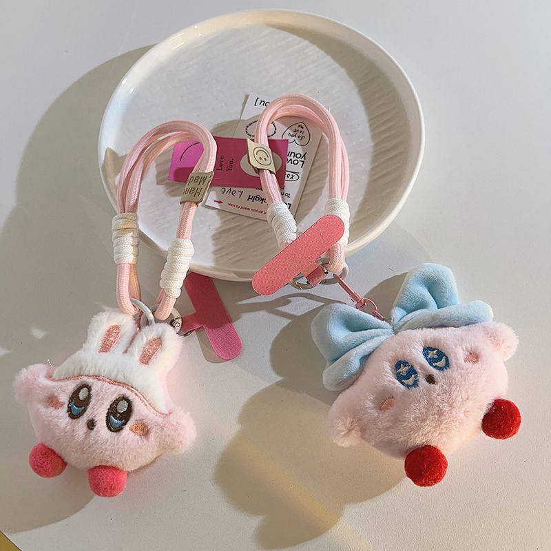 Creative Blue Bow-Knot Pink Doll Mobile Phone Lanyard Student Girl Backpack Pendant Small Items 9FLE