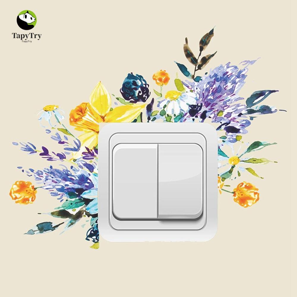 Decal trồng cây ALISON Fresh 1 chiếc Lá xanh hoa Trang trí nội thất không thấm nước cá nhân