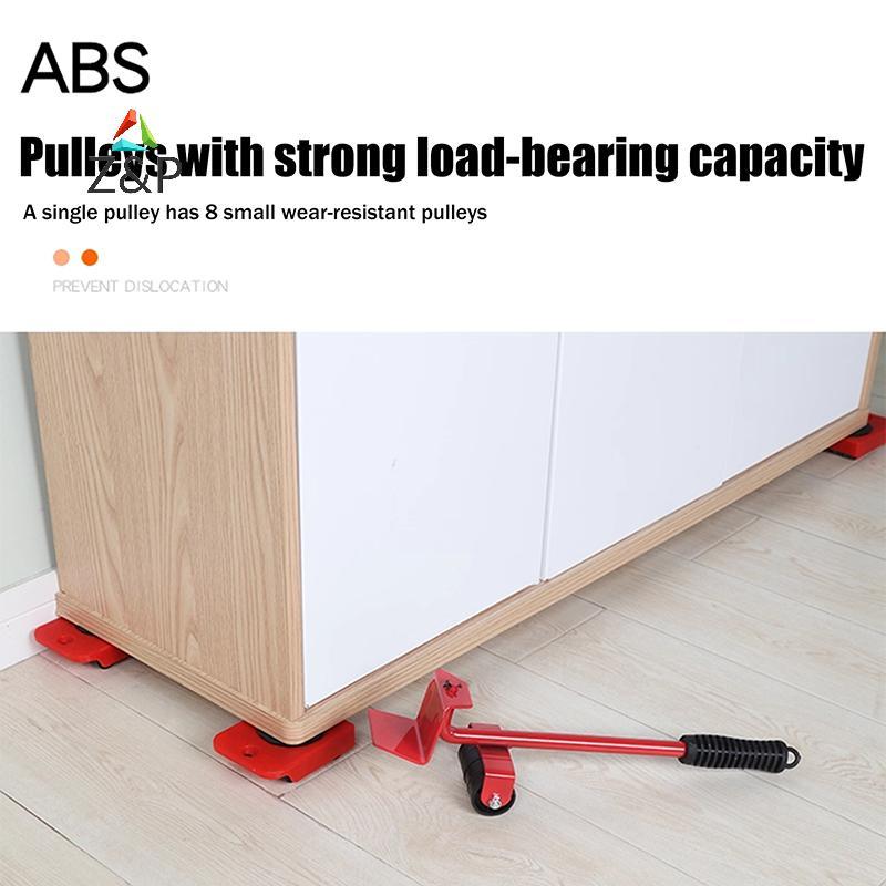 [Z & P-t] Bộ dụng cụ nâng đồ nội thất hạng nặng Bộ đồ nội thất Mover 4 Con lăn di chuyển 1 thanh bán