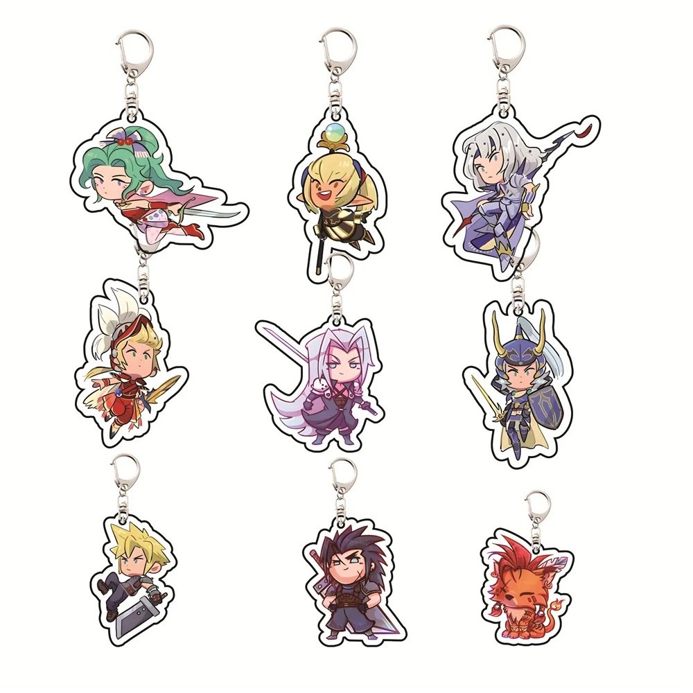 Móc khóa Acrylic Final Fantasy VII FF7 Cloud Strife Sephiroth Zack Fair mô hình Chibi 6cm phụ kiện t