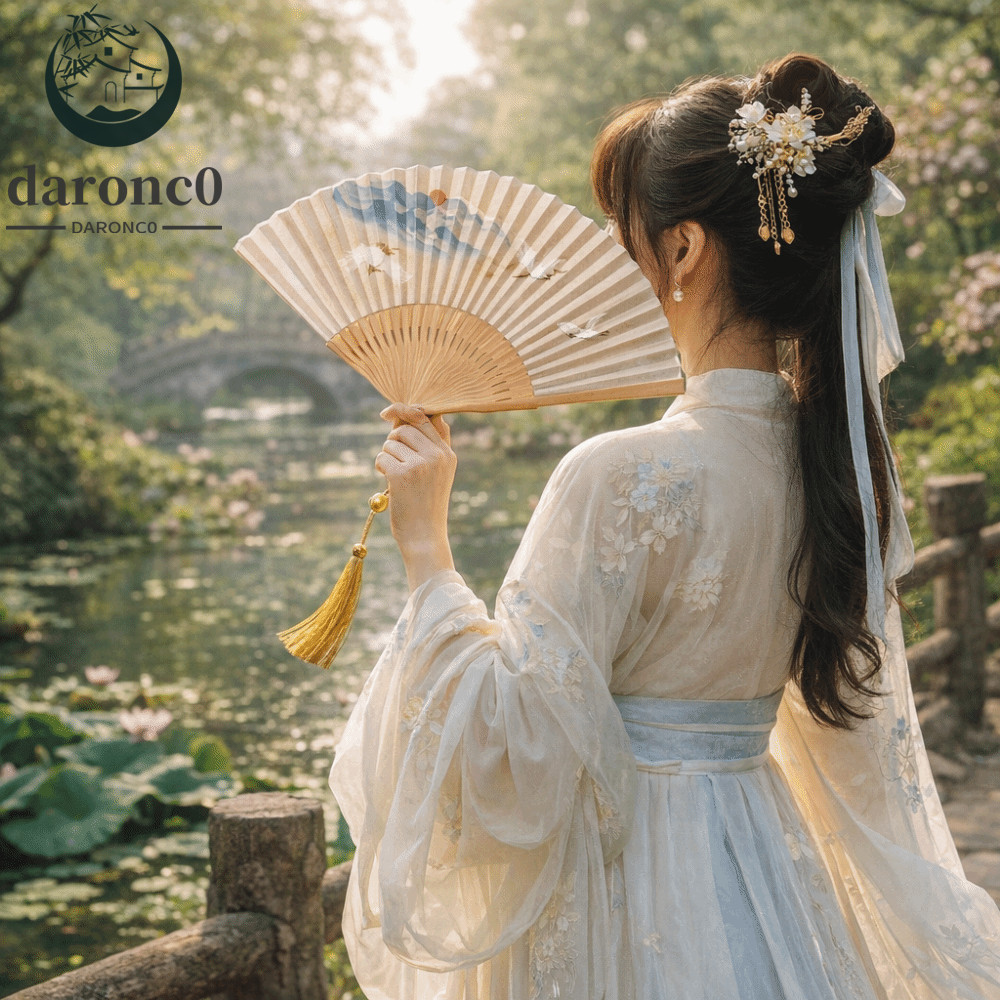 Quạt rỗng chạm khắc DARONC0, Quạt gấp tre cổ điển