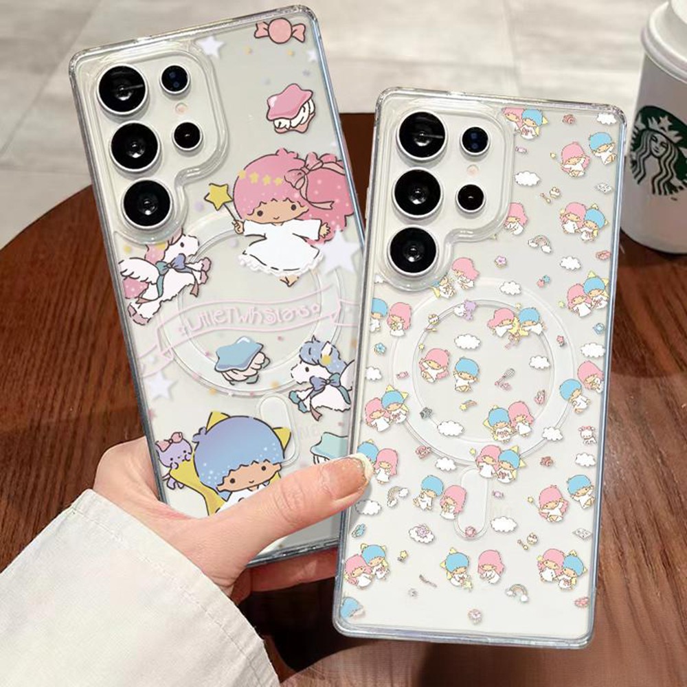 Ốp điện thoại chống sốc từ tính hoạt hình đơn giản Little Twin Stars cho Samsung Galaxy S26 Ultra S2